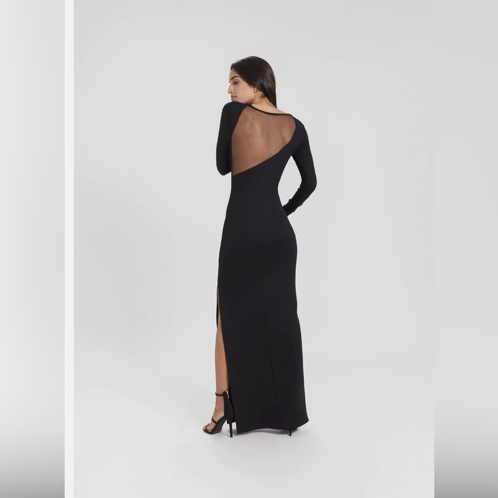 Marcella Long-Sleeved Sheer back maxi dress